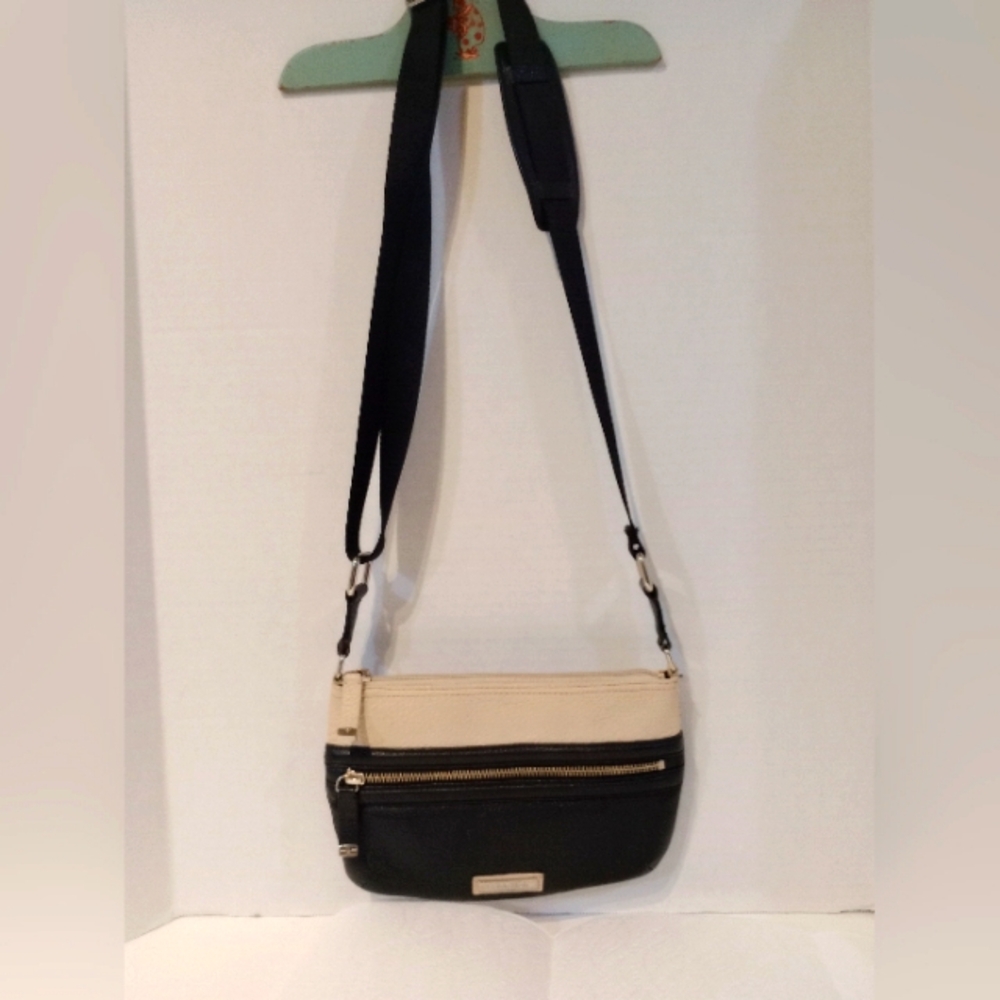 Two-Tone Black and Cream Crossbody Bag - Brand Unknown
